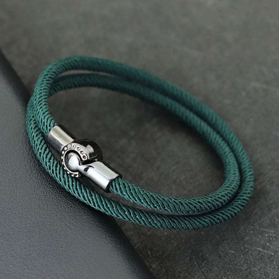 Simple Style Men Rope Bracelet Magnet Buckle Bilayer in USA