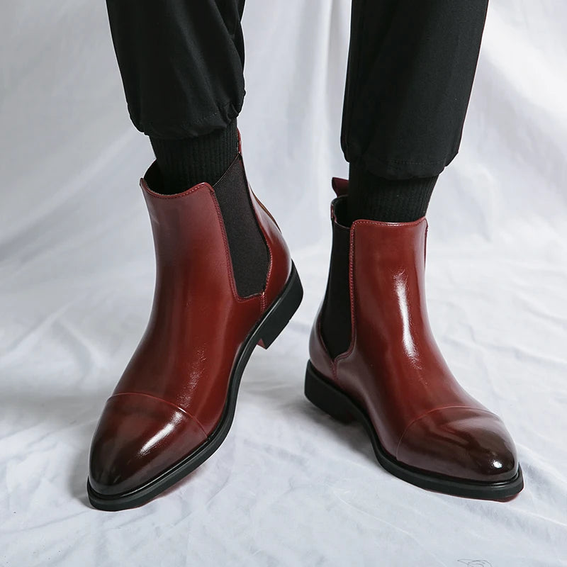 Luxury Brand Men's Chelsea Boots New Outdoor Red Sole in USA