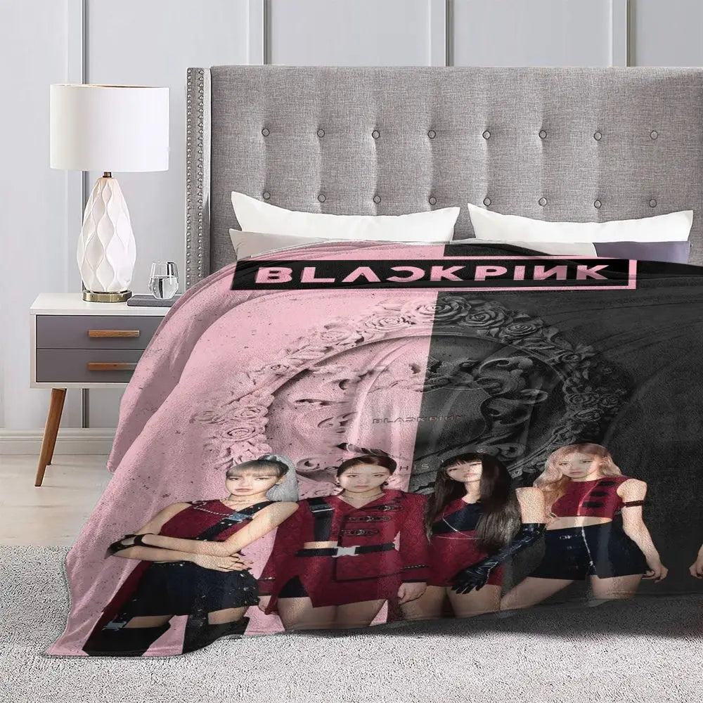 Music Idol Black-Pinks Girl Blankets Flannel All Season in USA