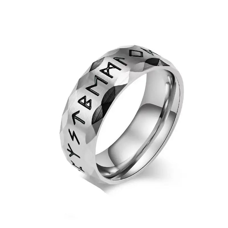 Nordic Retro Viking Rune Ring For Men Women Simple 316L Stainless Stee