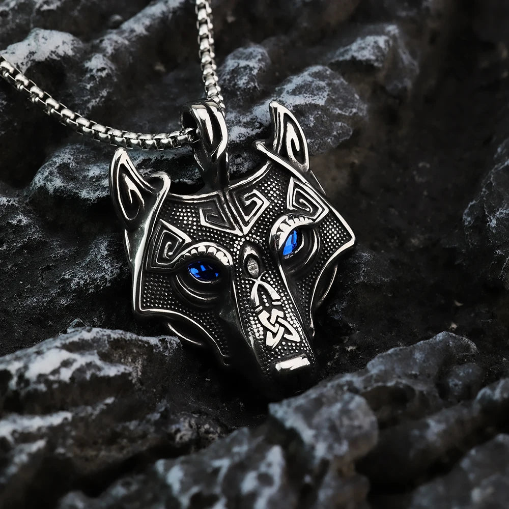 Celtic Wolf Head Accessories Viking Amulet Titanium Steel Pendant Nordic in USA