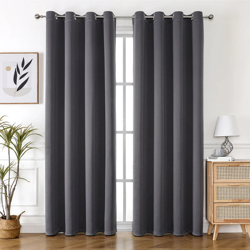 Grommet Solid Blackout Curtains Bedroom in USA