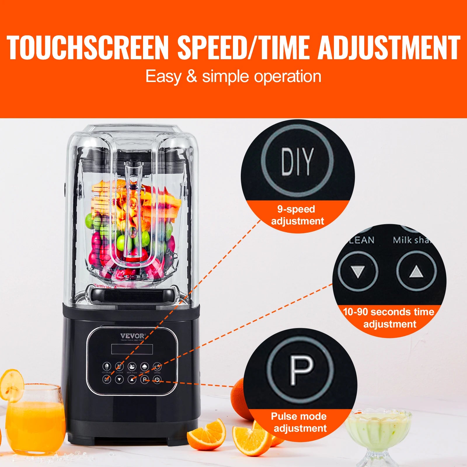 Smoothie Blender Commercial Grade Food Fruit Processor IN USA.