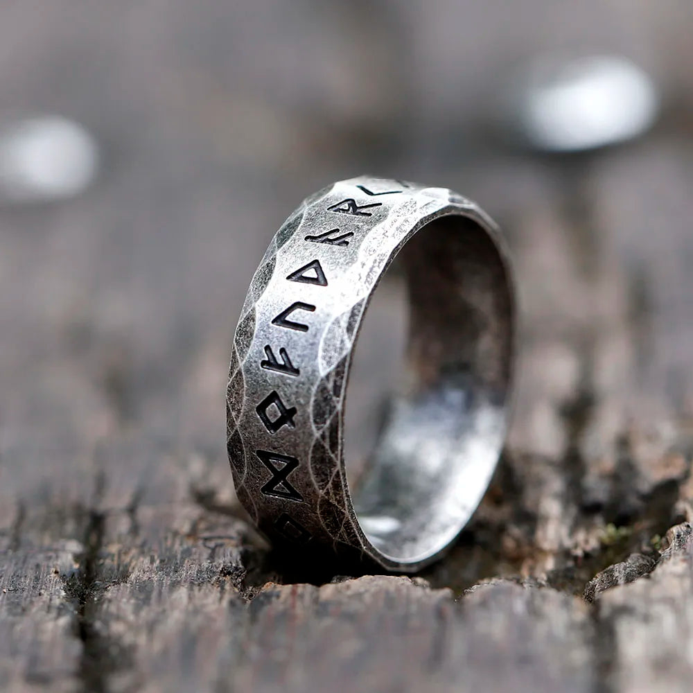 NEW Men's stainless-steel rings retro Odin Viking rune in USA