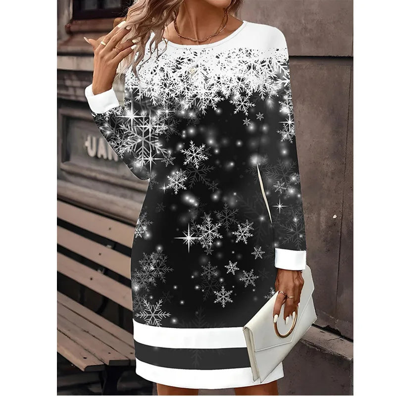 Women Christmas Party Dress Funny Wine Christmas Element in USA.