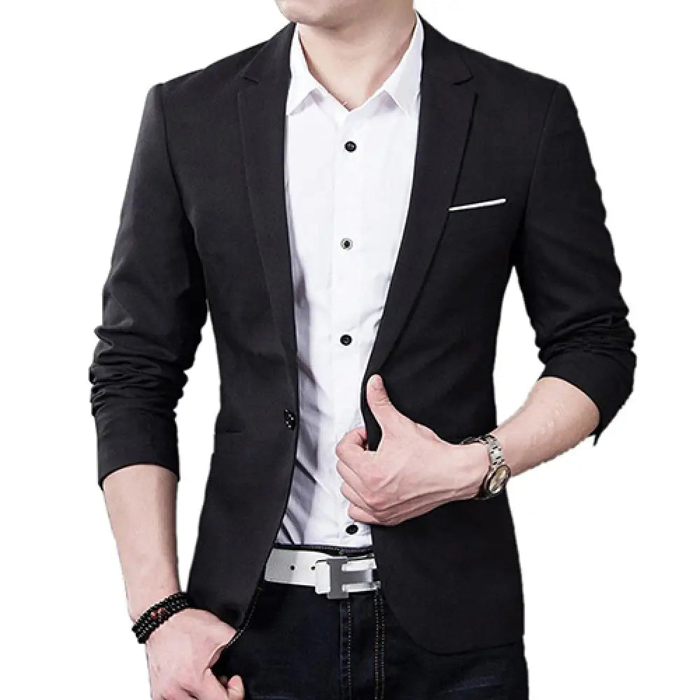 Men Formal Business Suit Coat One Button Black Blue Red Men in USA.