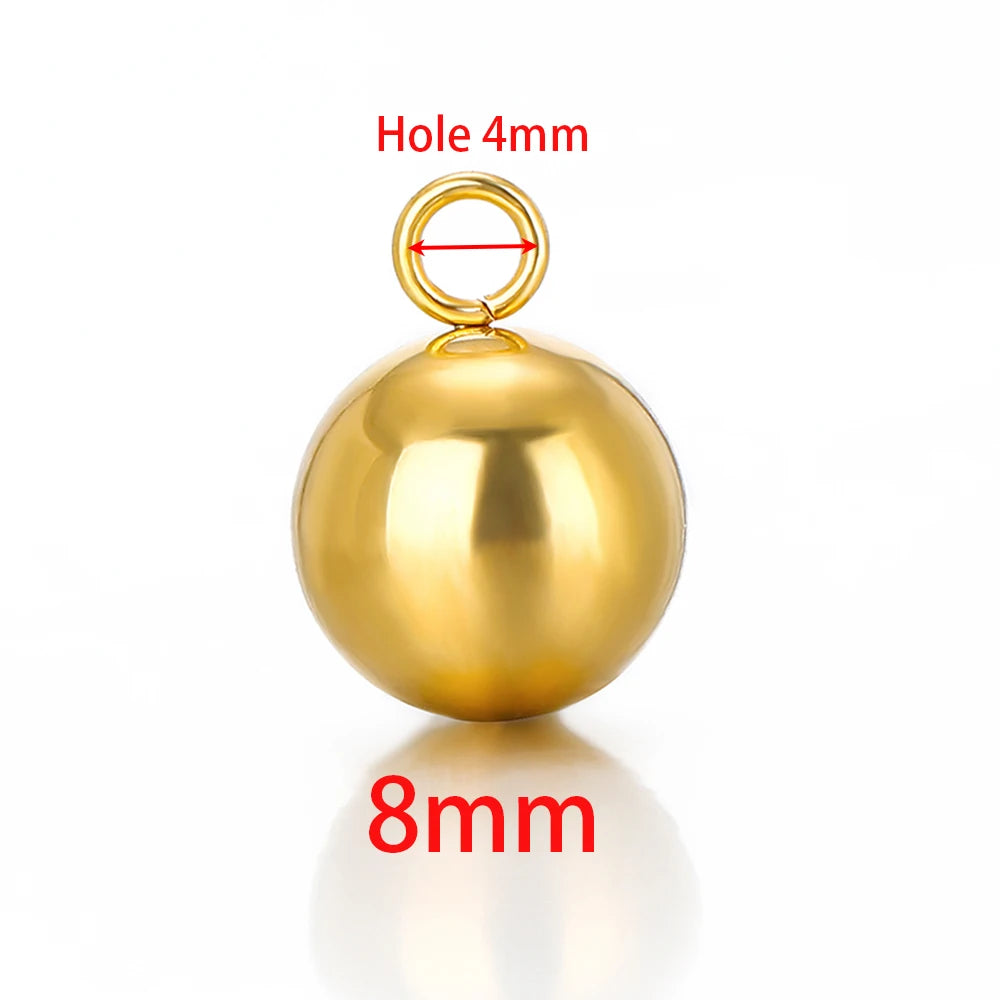 Stainless Steel Solid Ball Beads Charms Pendants for Necklaces in USA.