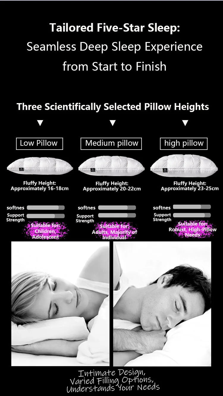 hotel pillow High-end down comfortable pillow in USA