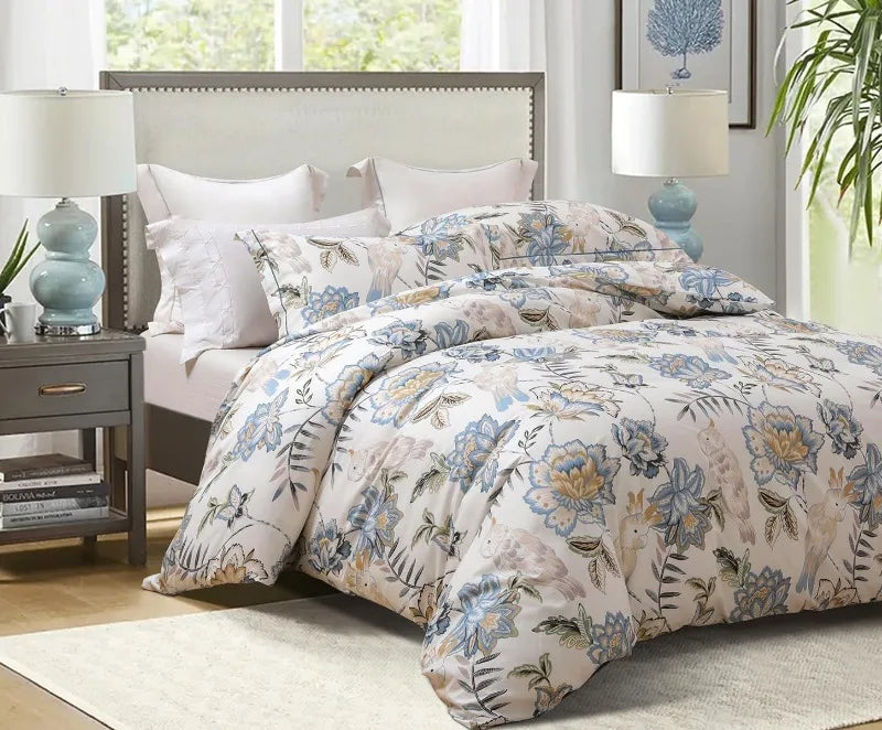 Duvet Cover, Thread Count Cotton Printed Luxury Floral Comforter