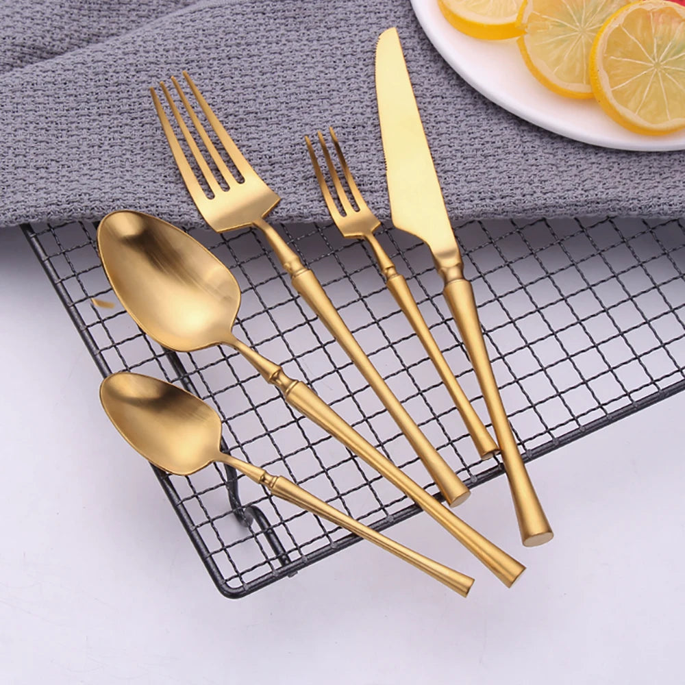 Pcs Gold Tableware Dinnerware Stainless Steel Cutlery Set