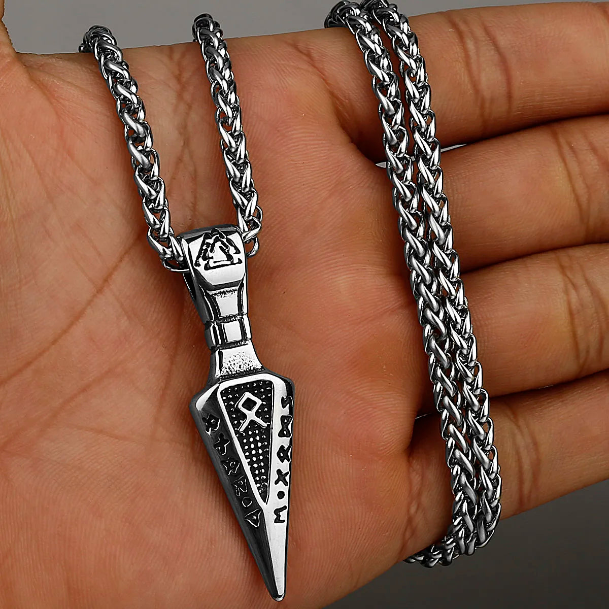 Stainless Steel Viking Axe Pendant Necklace Men's Celtic Valknut in USA