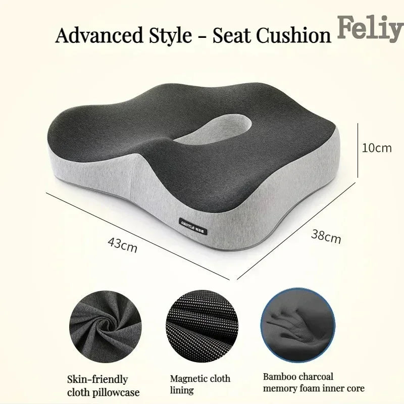 Memory Foam Office Chair Cushion Car Seat Support Waist