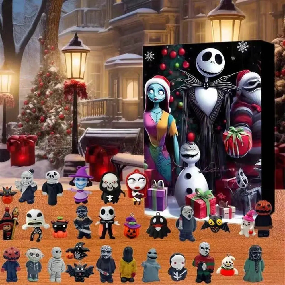 2024 Halloween Horror Figures Advent Calendar with 24Pcs Collectible D