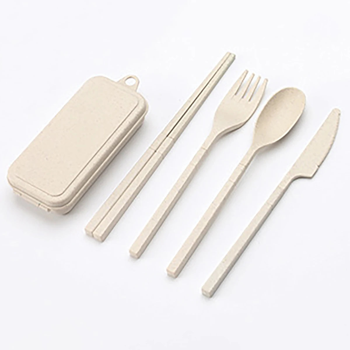 Wheat Straw Portable Tableware Knife Fork Spoon Chopsticks in USA.