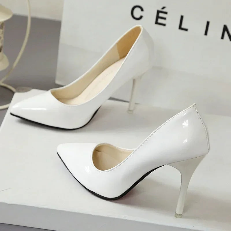 Women Solid Color Pumps Female High Heel Shoes in USA