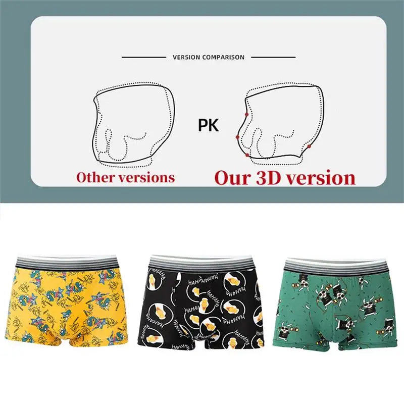 Youth Student Boxer Shorts Breathable Sexy Underwear Men in USA