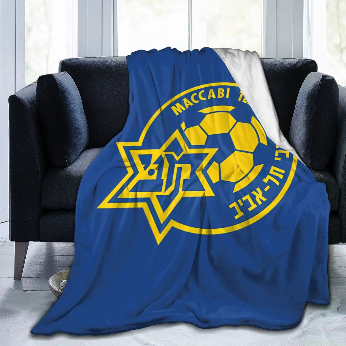 Maccabi Aviv Flannel Throw Blanket Warm Bed Blanket in USA.