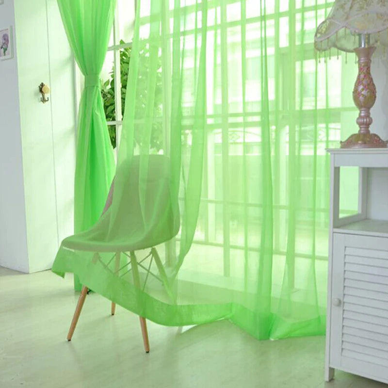 Tulle Curtains The Kitchen Living Room Solid Sheer Curtains in USA.