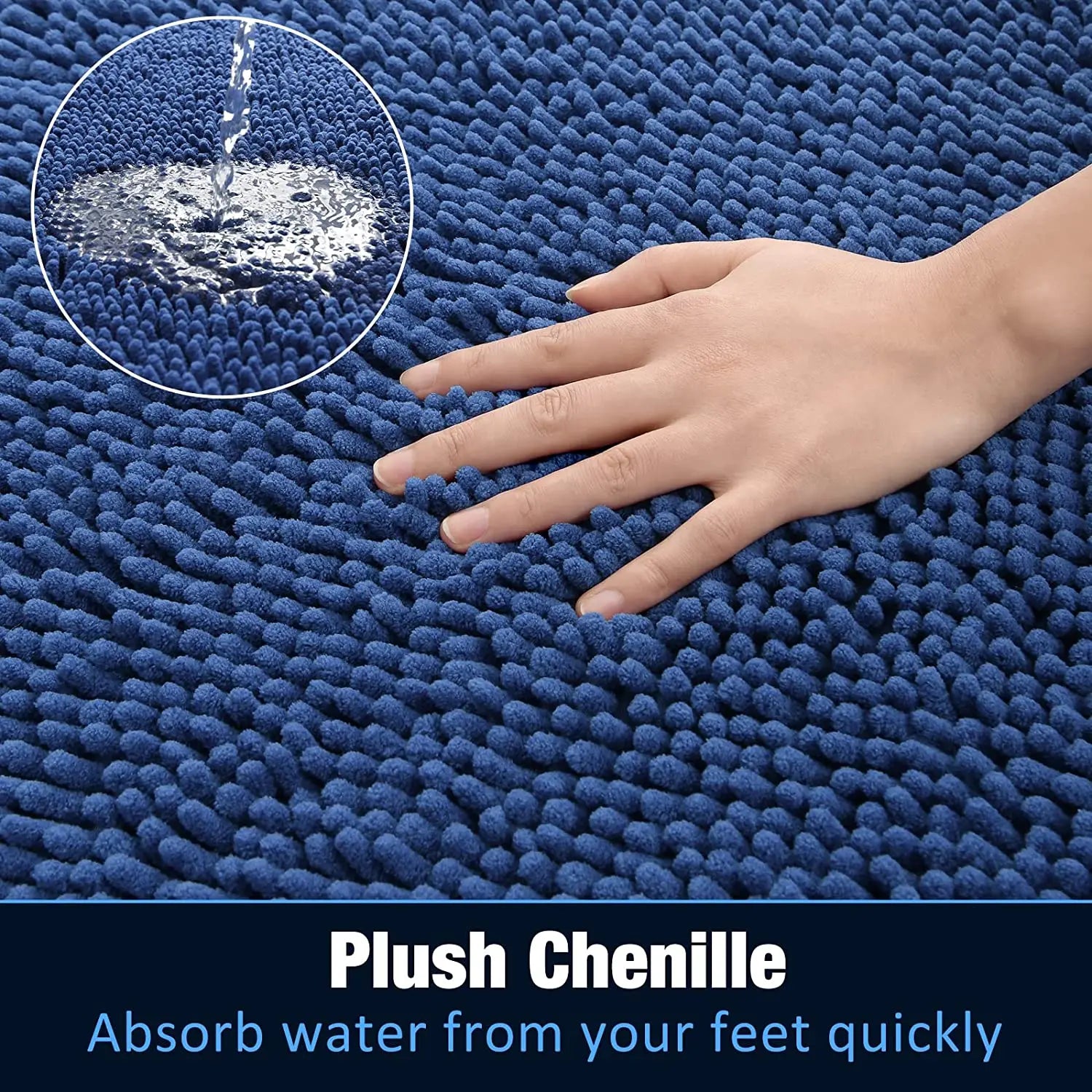 Non-slip super absorbent Bath mat Soft pile Foot mat Bathroom