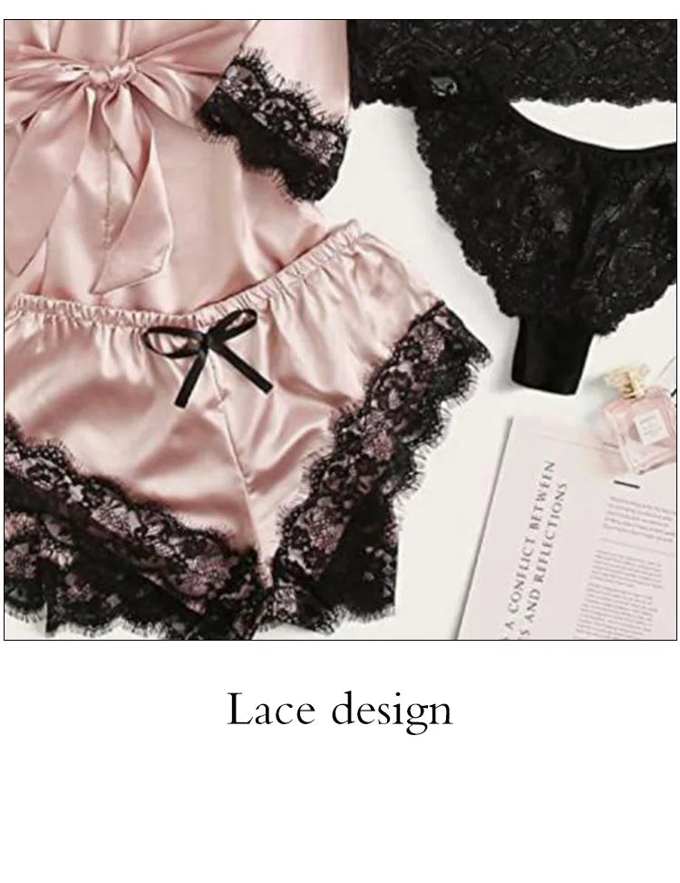 Woman Sleepwear Pajamas Ser Robe Sexy Lace in USA