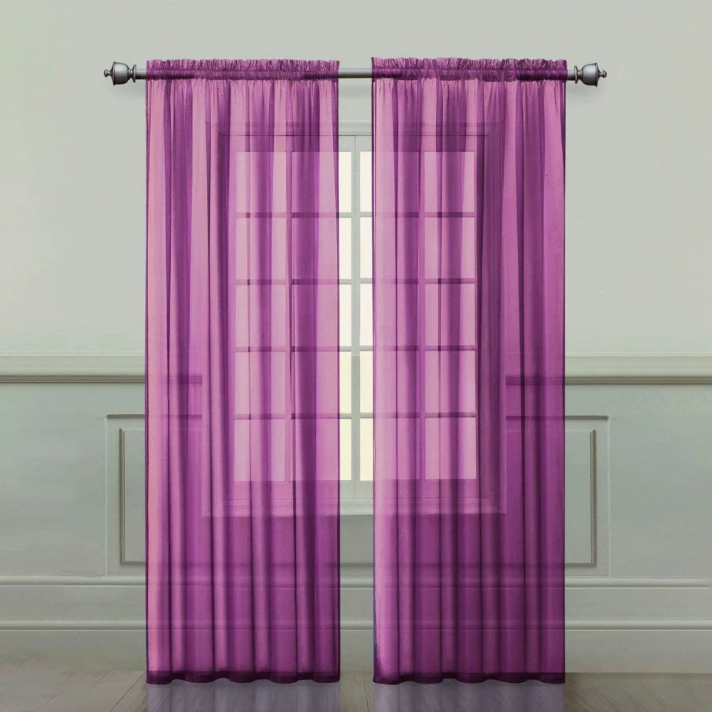 Sheer Voile Curtain, Colorful Tulle Panel Door Casement, in USA