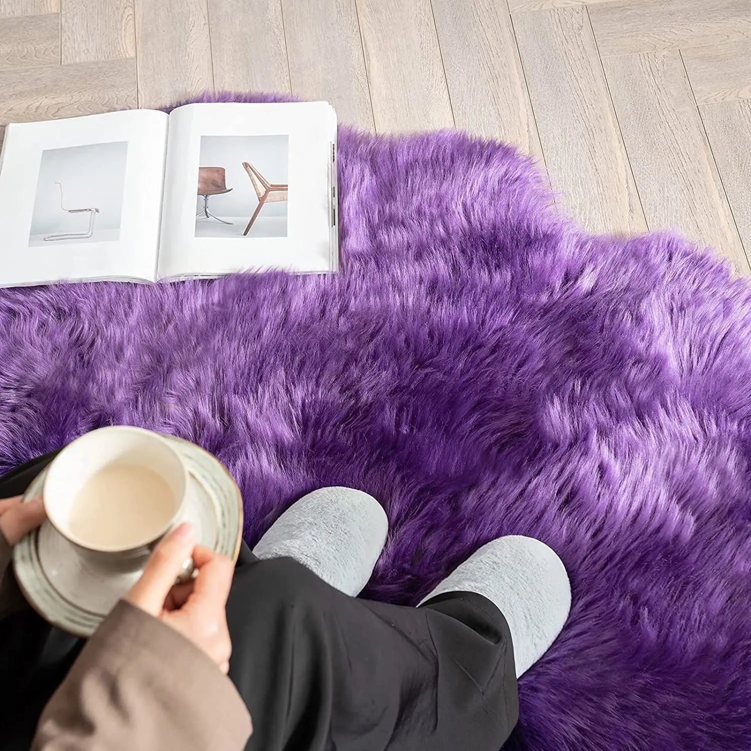 Soft Sheepskin Bedroom Carpet Imitation Wool Pad Long Hair