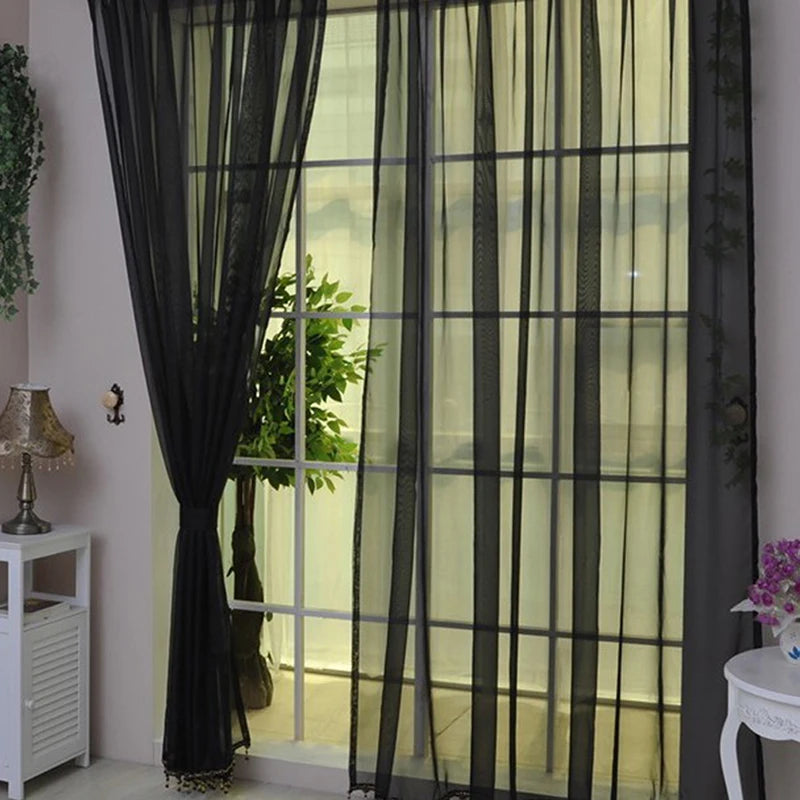 Tulle Curtains The Kitchen Living Room Solid Sheer Curtains in USA.