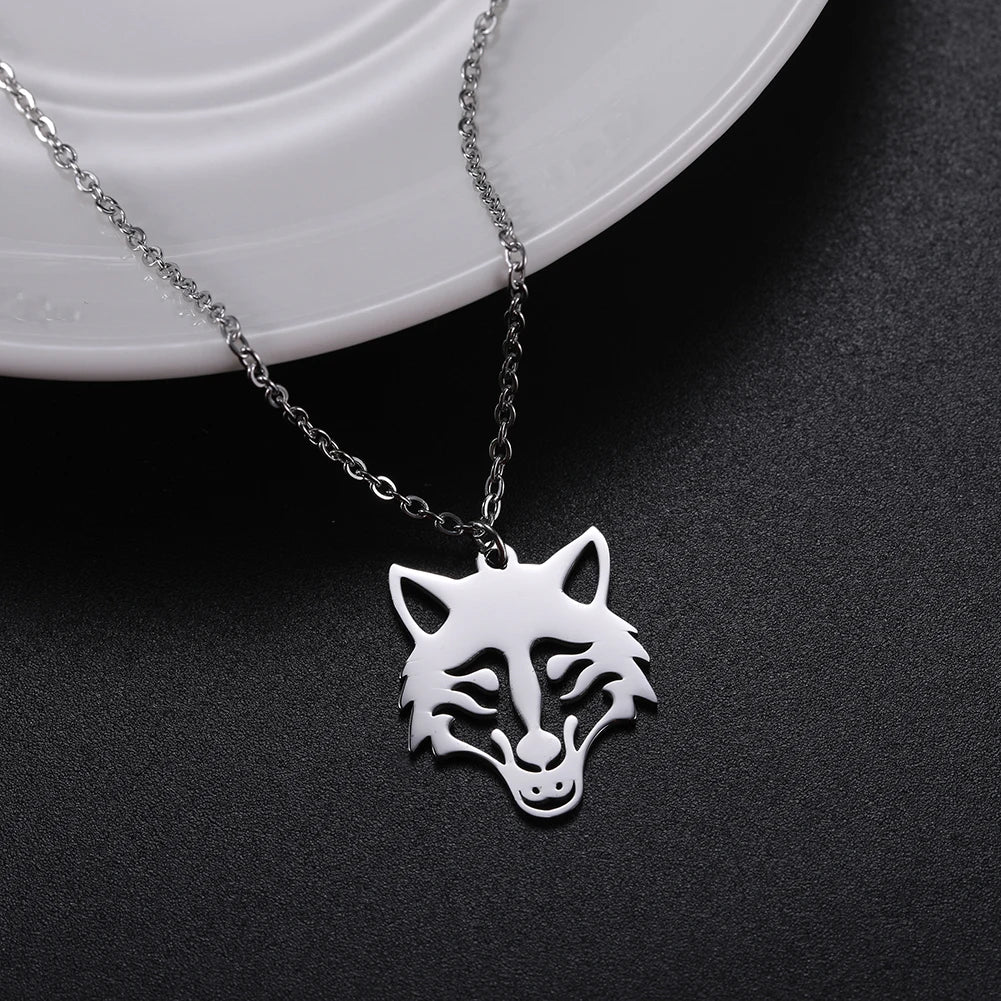 Unift Black Color Wolf Pendant Necklace Men Boy Stainless in USA