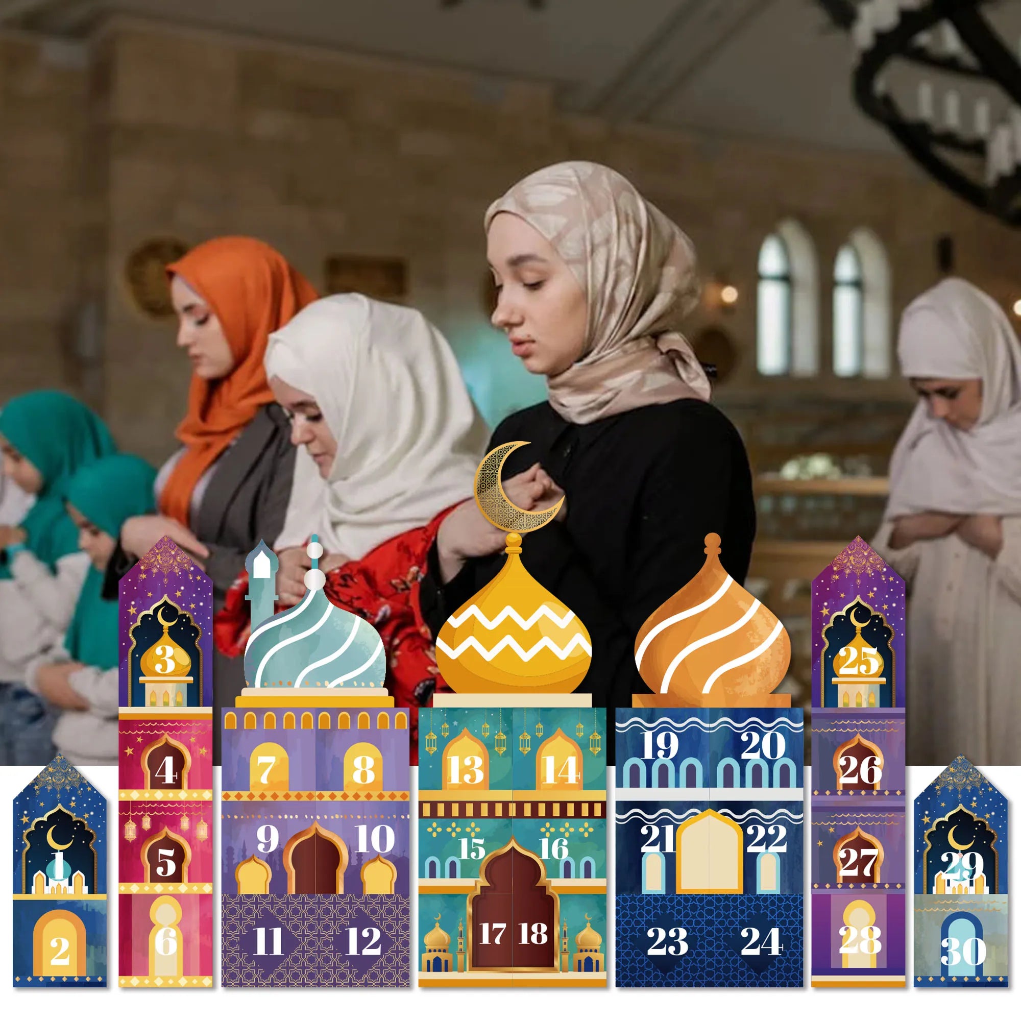 Ramadan Decorations 30 Days DIY Eid Mubarak Countdown Calendar Advent 