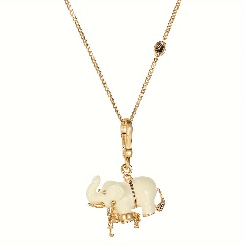 Fashion Enamel Openable Elephant Pendant Necklace Women in USA