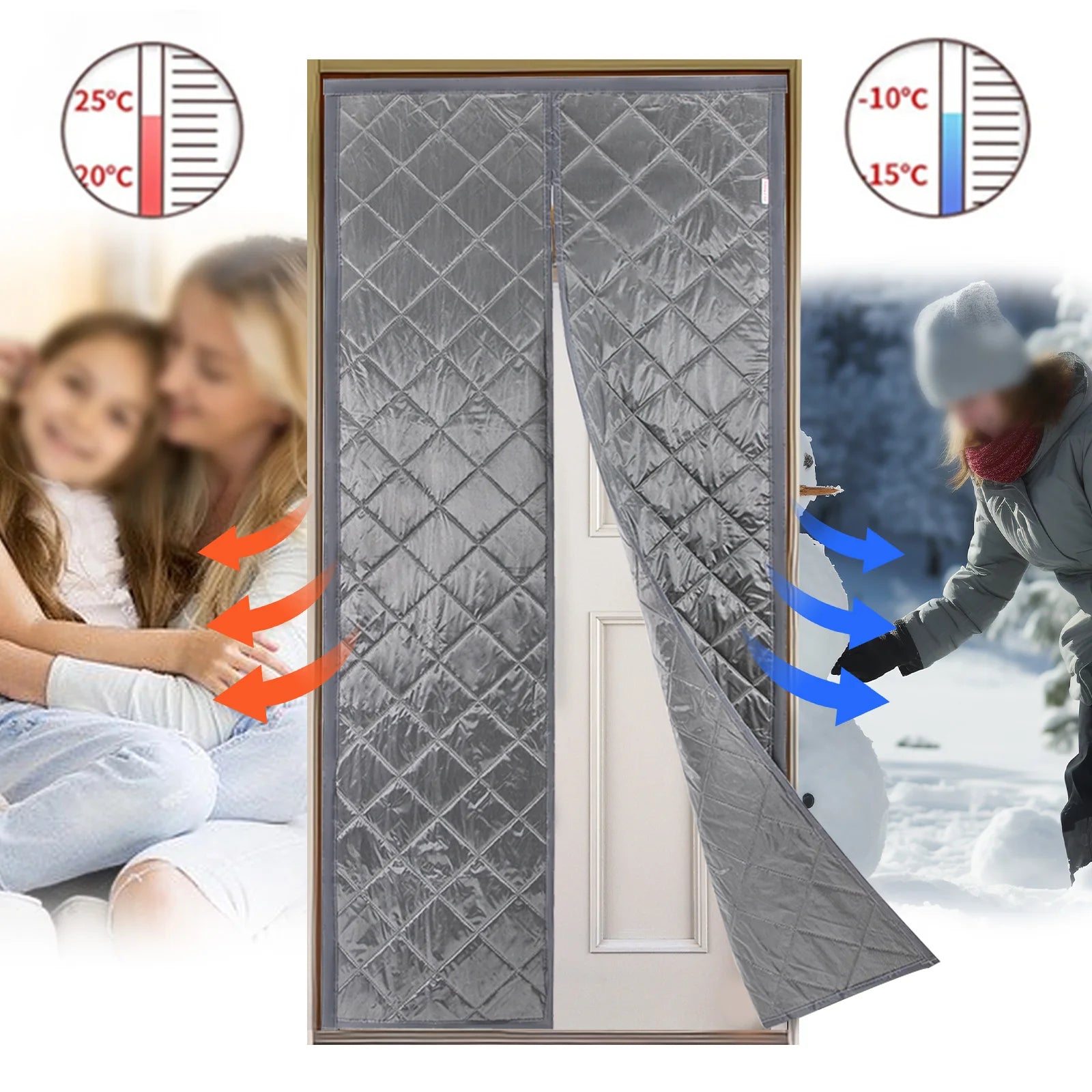 Magnetic Thermal Insulated Door Curtain Doorway Waterproof Door Cover in USA