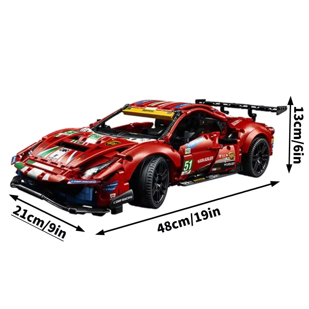 Technical 488 GTE 42125 1684PCS Series Building Blocks MOC Sports Race