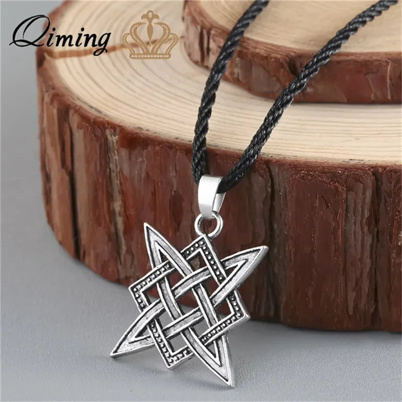 Viking Valknut Pendant Men's Necklace Women Round Pagan in USA