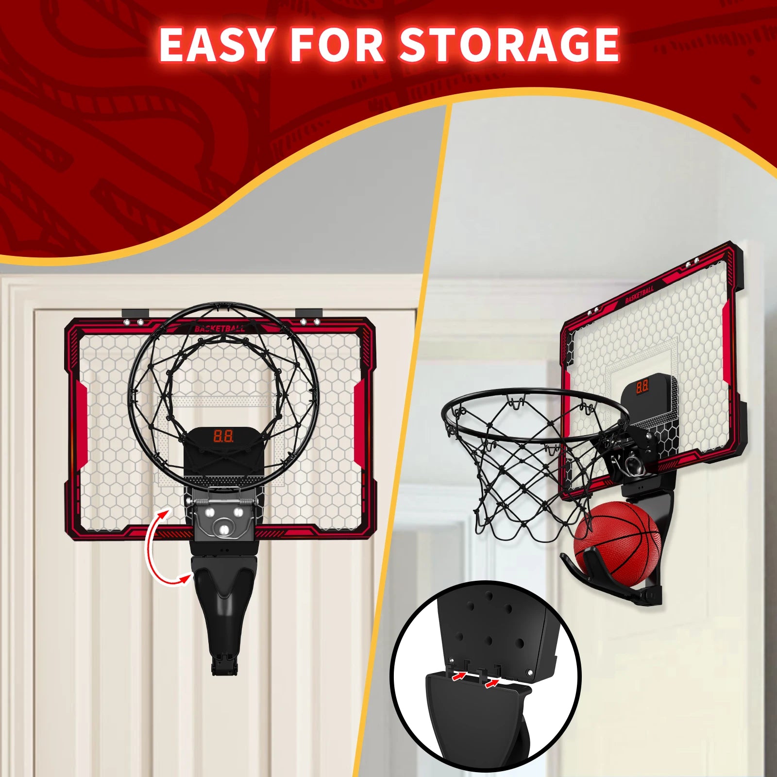 Remote Control Mini Basketball Hoop Electronic Scoreboard in USA