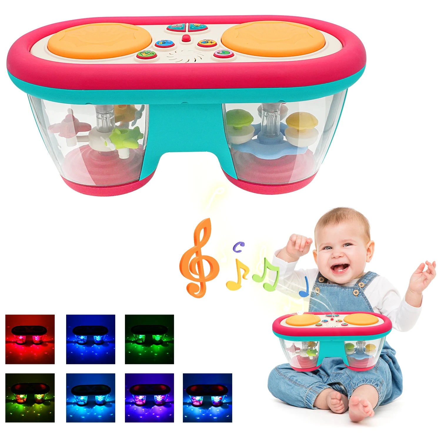 New Kids Musical Toy Baby Clap Drum Rotating Music Sensory in USA