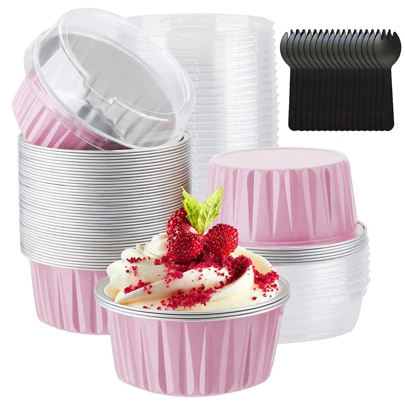 Disposable Mini Baking Cups Aluminium Foil Cake Pans in USA.