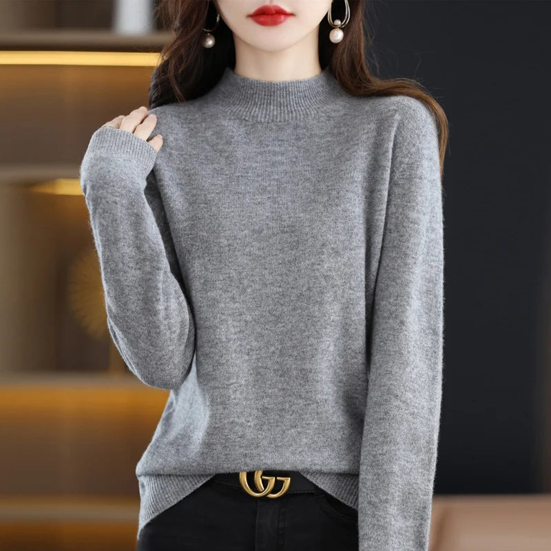 Pure Wool Half-neck Pullover In Autumn And Winter New Cashmere in USA