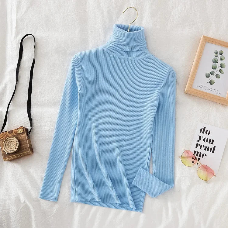 Women Spring Turtleneck Sweater Knitted Soft Pullovers cashmere in USA