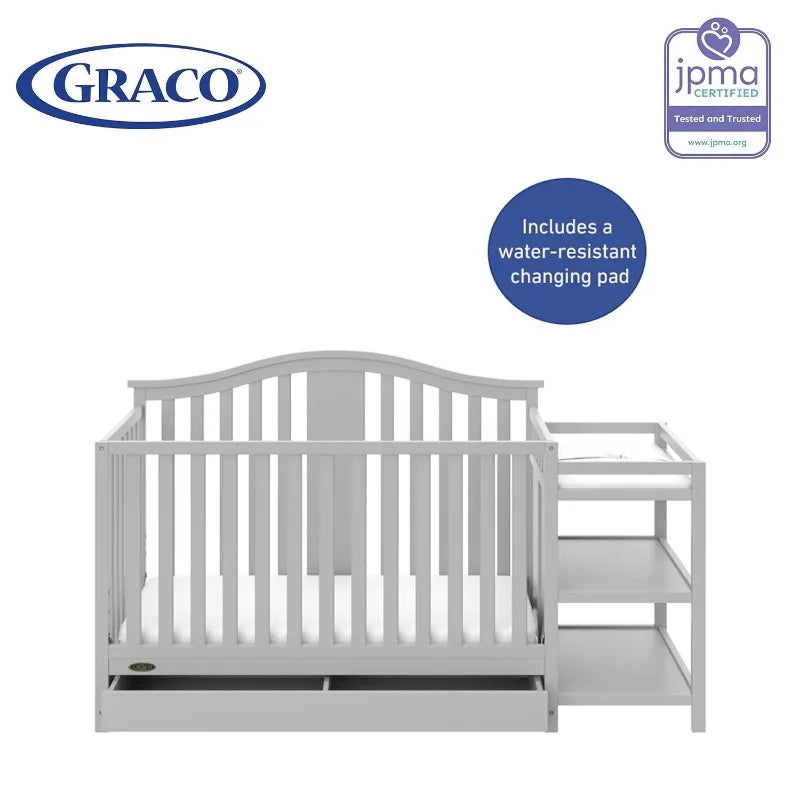 Convertible Crib Changer with Drawer (White) in USA