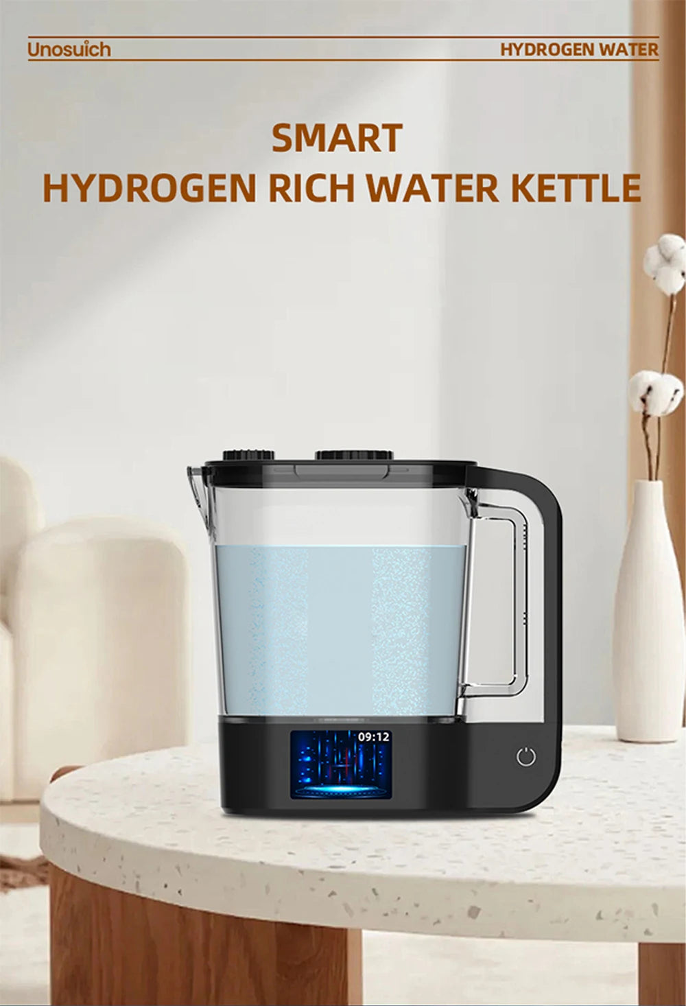 Hydrogen Water Pitcher,Hydrogen Kettle,2000ml Large Capacity in USA.