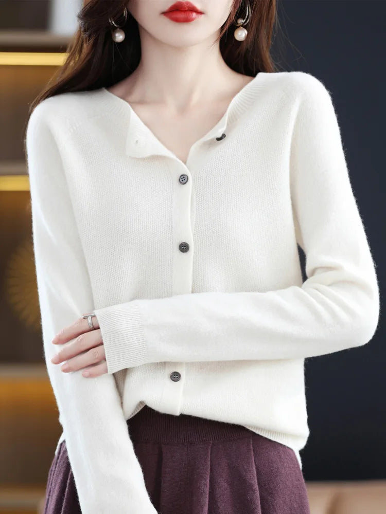 Merino Wool Sweaters Cashmere Cardigan Spring Autumn in USA