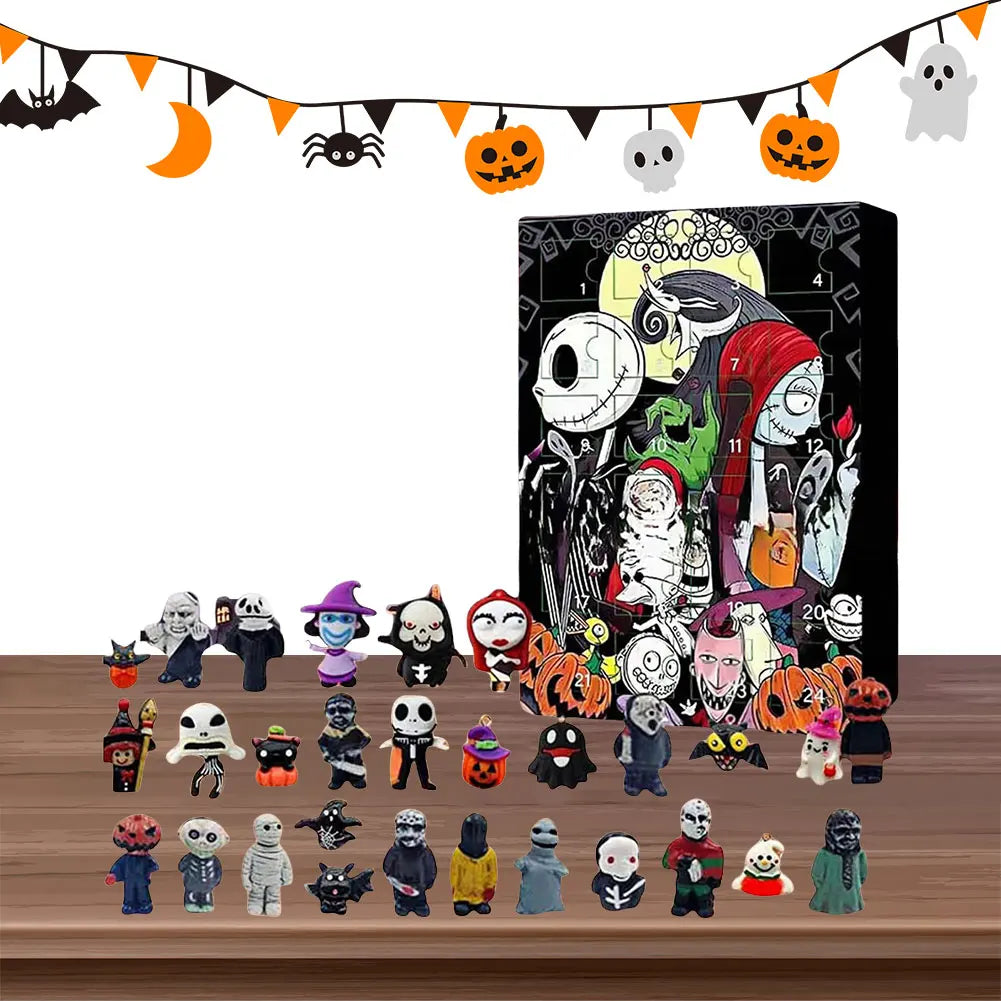 2024 Halloween Horror Figures Advent Calendar with 24Pcs Collectible D