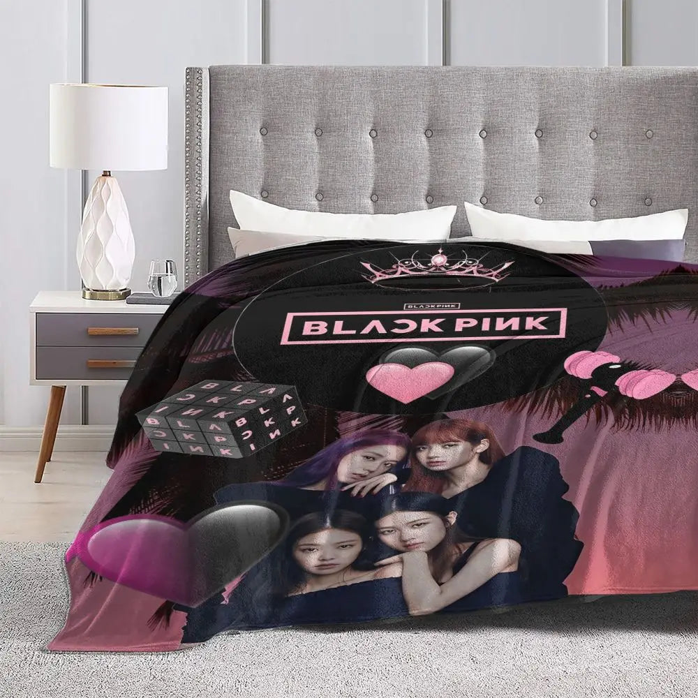 Music Idol Black-Pinks Girl Blankets Flannel All Season in USA