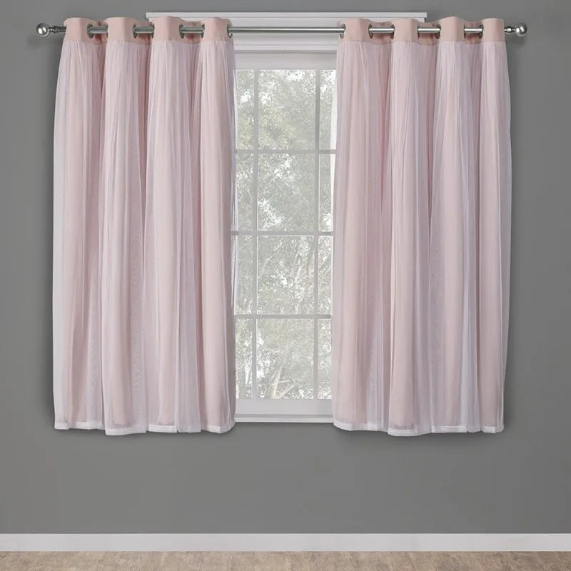 Layered Solid Room Darkening Blackout and Sheer Grommet in USA