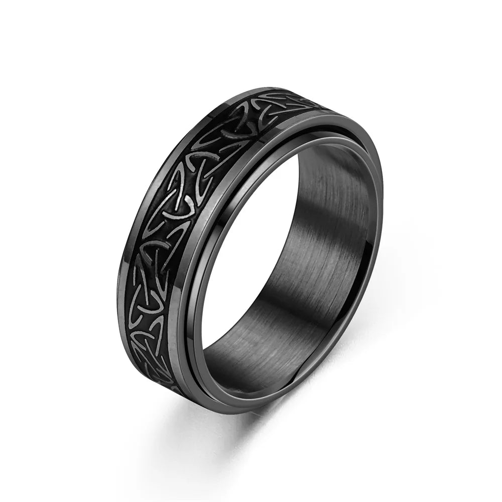 Viking Celtic Knot Rune Rotating Anxiety Joint Ring Men in USA