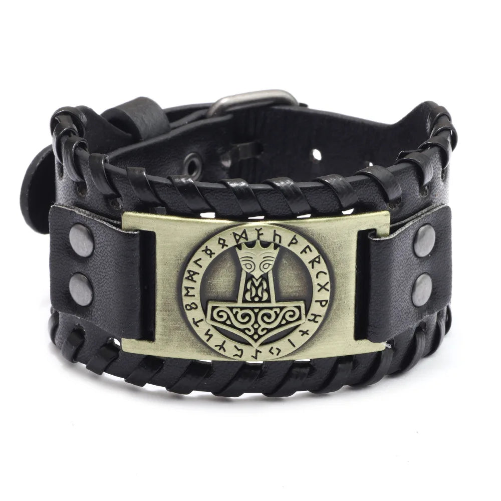 Leather Pirate Compass Bracelet Men's Bracelet in USA