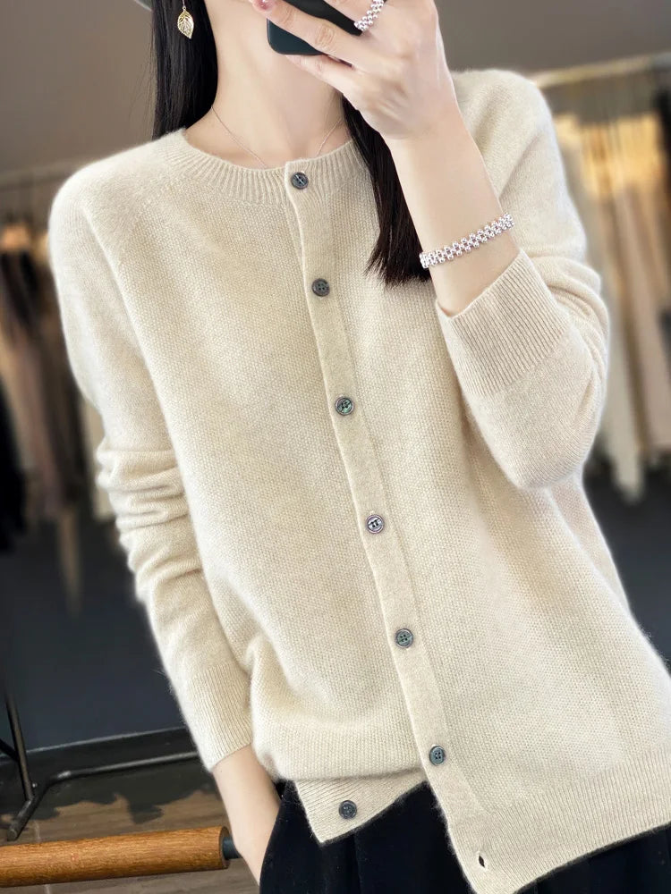 Merino Wool Sweaters Cashmere Cardigan Spring Autumn in USA