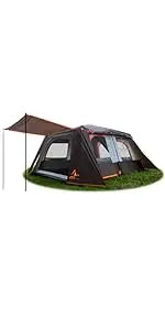 Large tent people family cabin straight wall doors windows net in USA