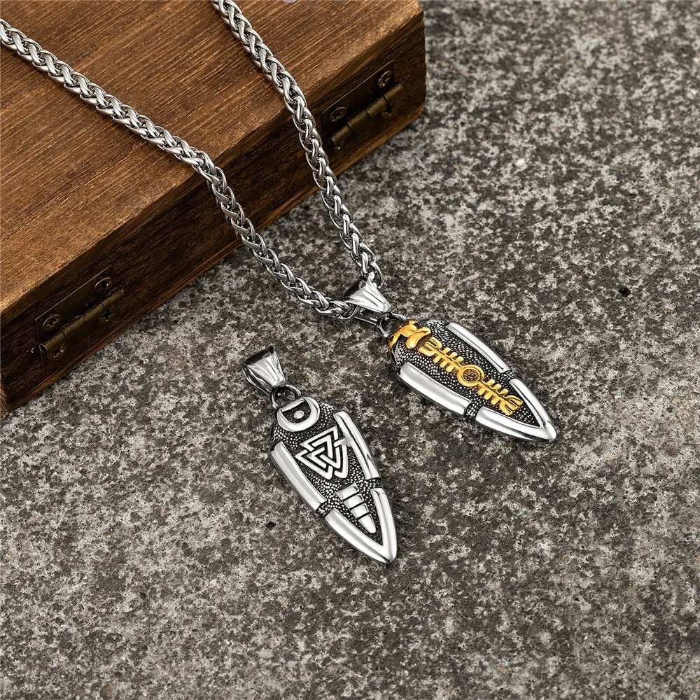 Men Stainless Steel Gungnir Pendant Viking Rune Valknut in USA