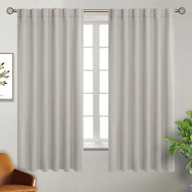 Navy Blue Elegant Blackout Curtains Rod Pocket in USA